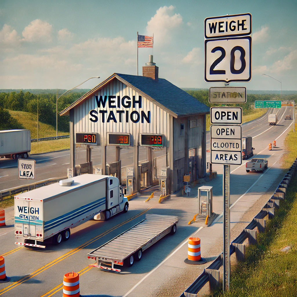 Weigh station for different heavy and transporting vehicles