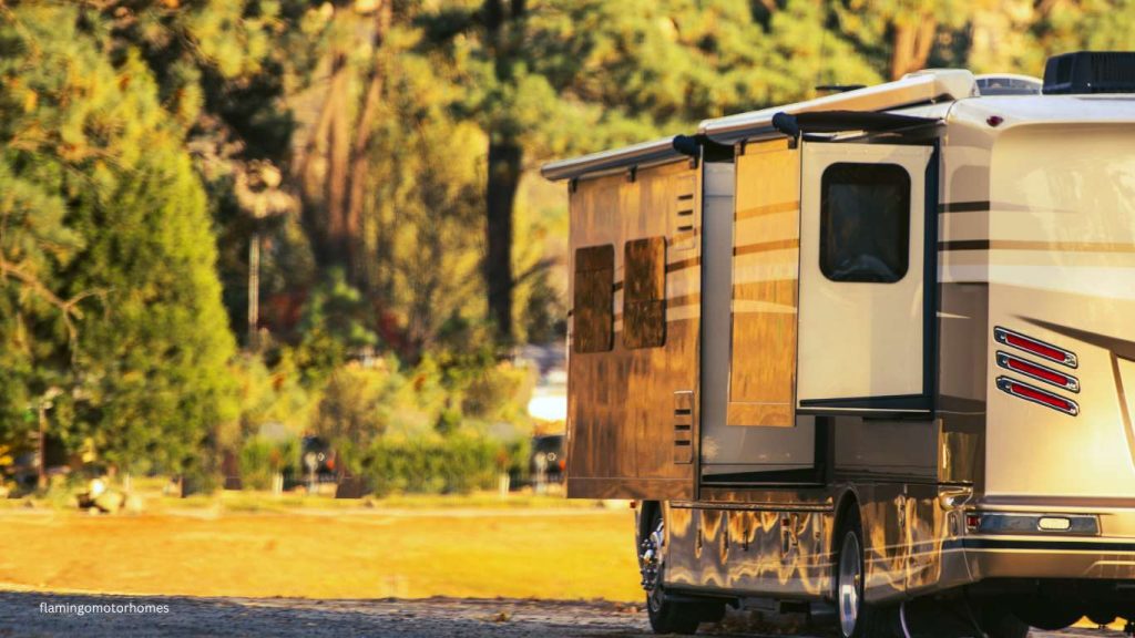 Motorhome stopping at camping site. 