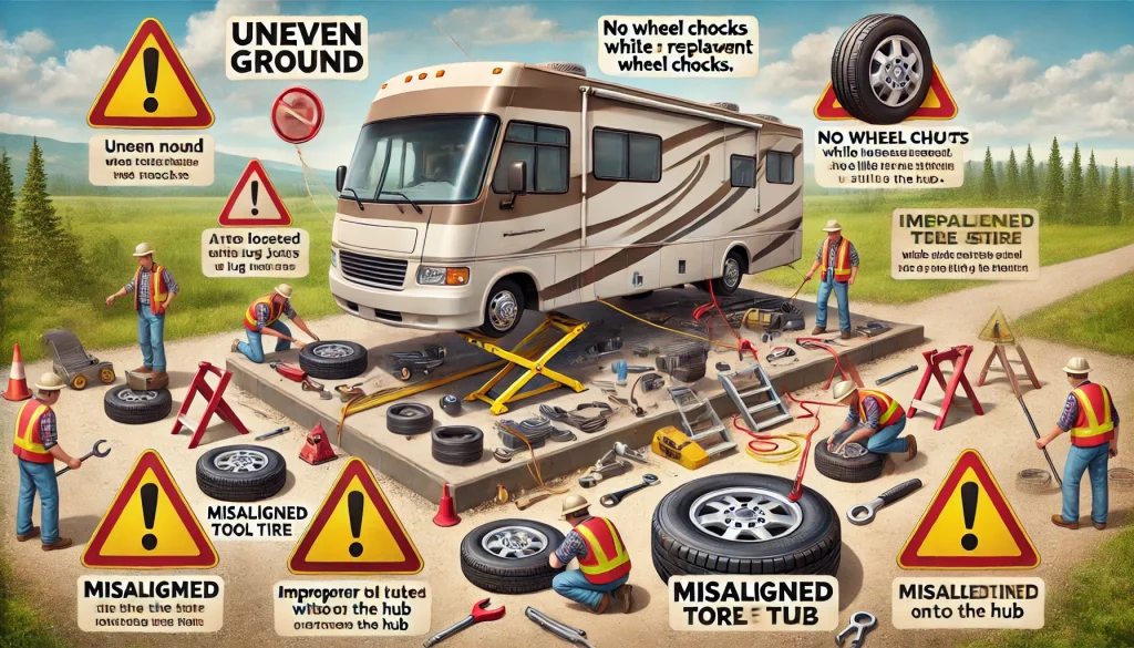 common mistakes during tire replacement of a Motorhome