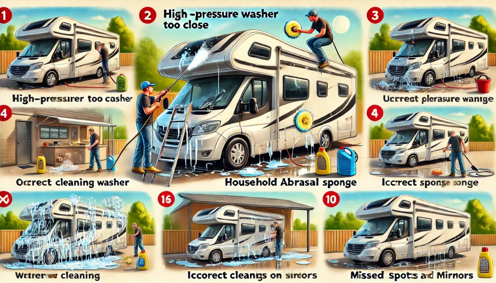 Common mistakes while washing motorhomes.