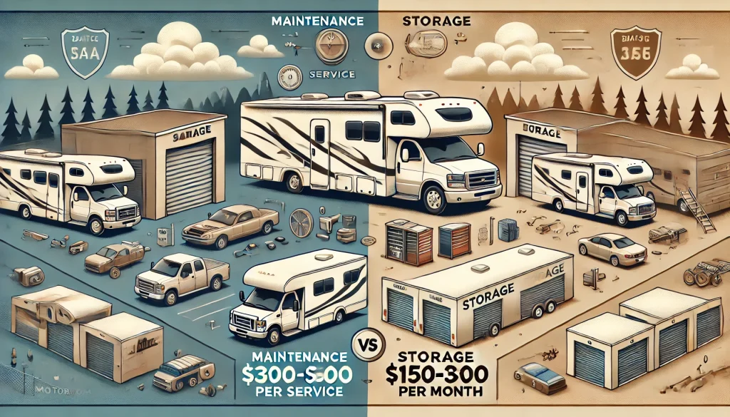 Difference between indoor and outdoor Motor home storage