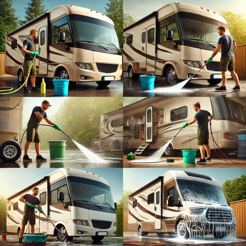 Different methods to wash a Motorhome