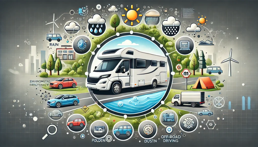 Different factors that influences the washing of a Motorhome.