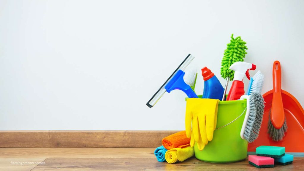 Different tools for washing a Motorhome