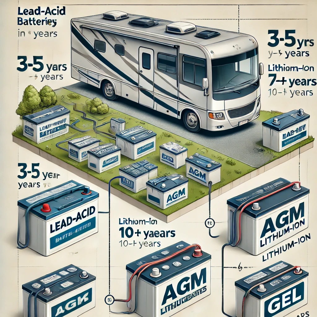 average timeline of motorhome battery.