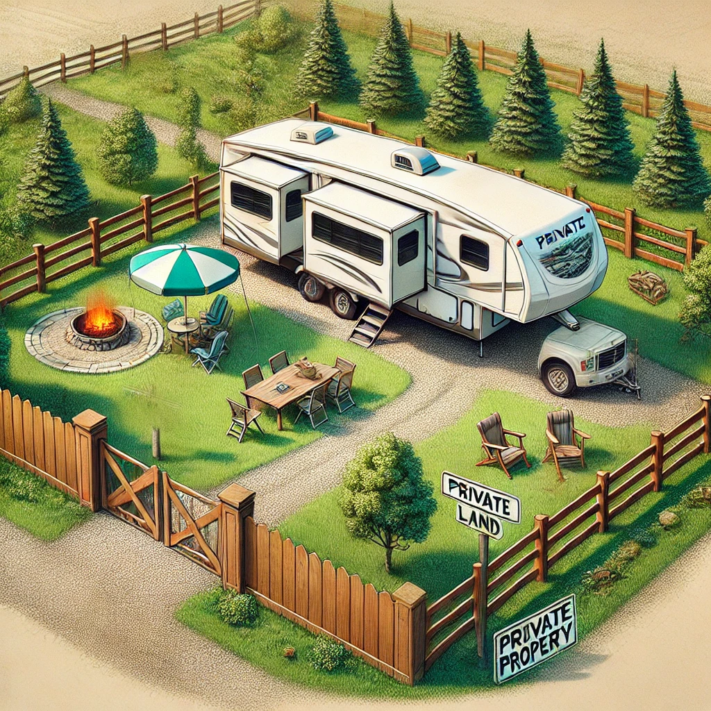 Can I Set My Fifth Wheel Camper Trailer on Private Land