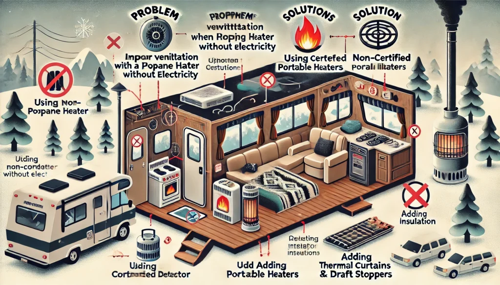 Mistakes When Heating an RV Without Electricity and Their Solutions