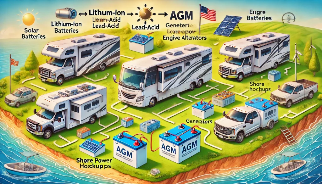 different charging methods for different classes of motorhomes.