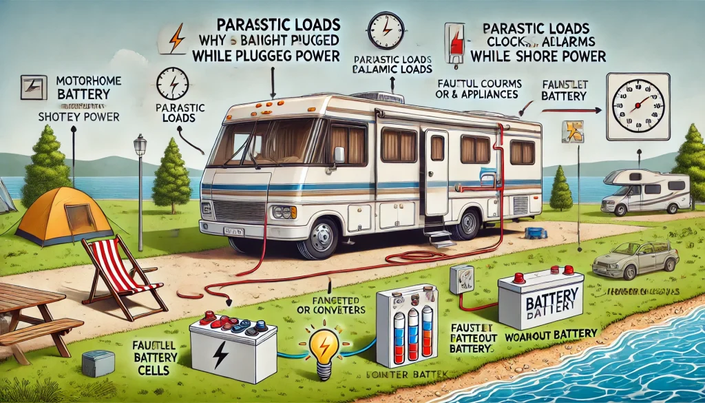 reason for motorhome battery draining.