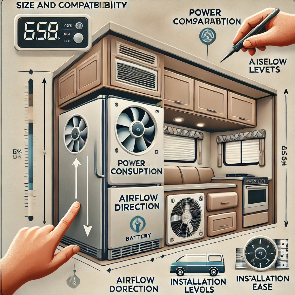 shows Factors to Consider Before Installing an RV Fridge Fan