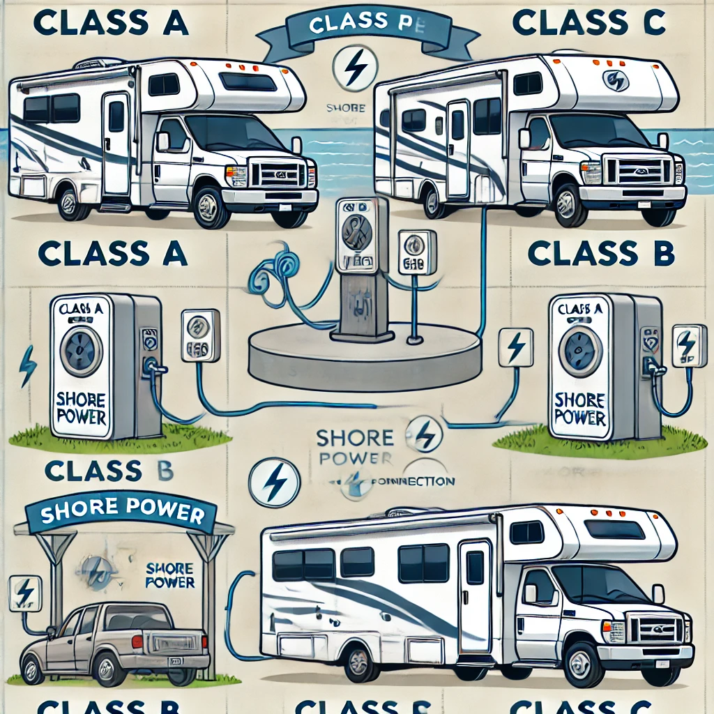 shows Switching Shore Power for Different RV Classes