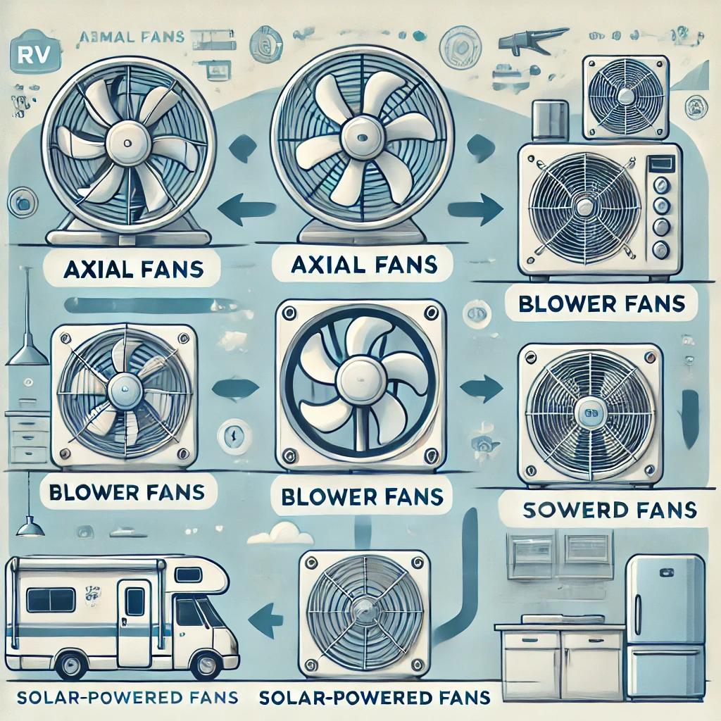 shows Types of Fans for RV Fridges