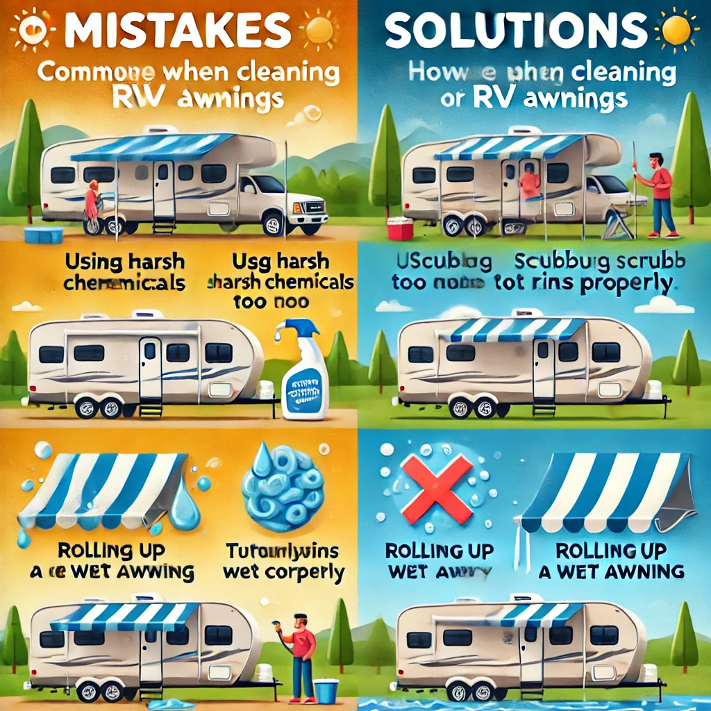 shows Common Mistakes When Cleaning RV Awnings and How to Solve Them